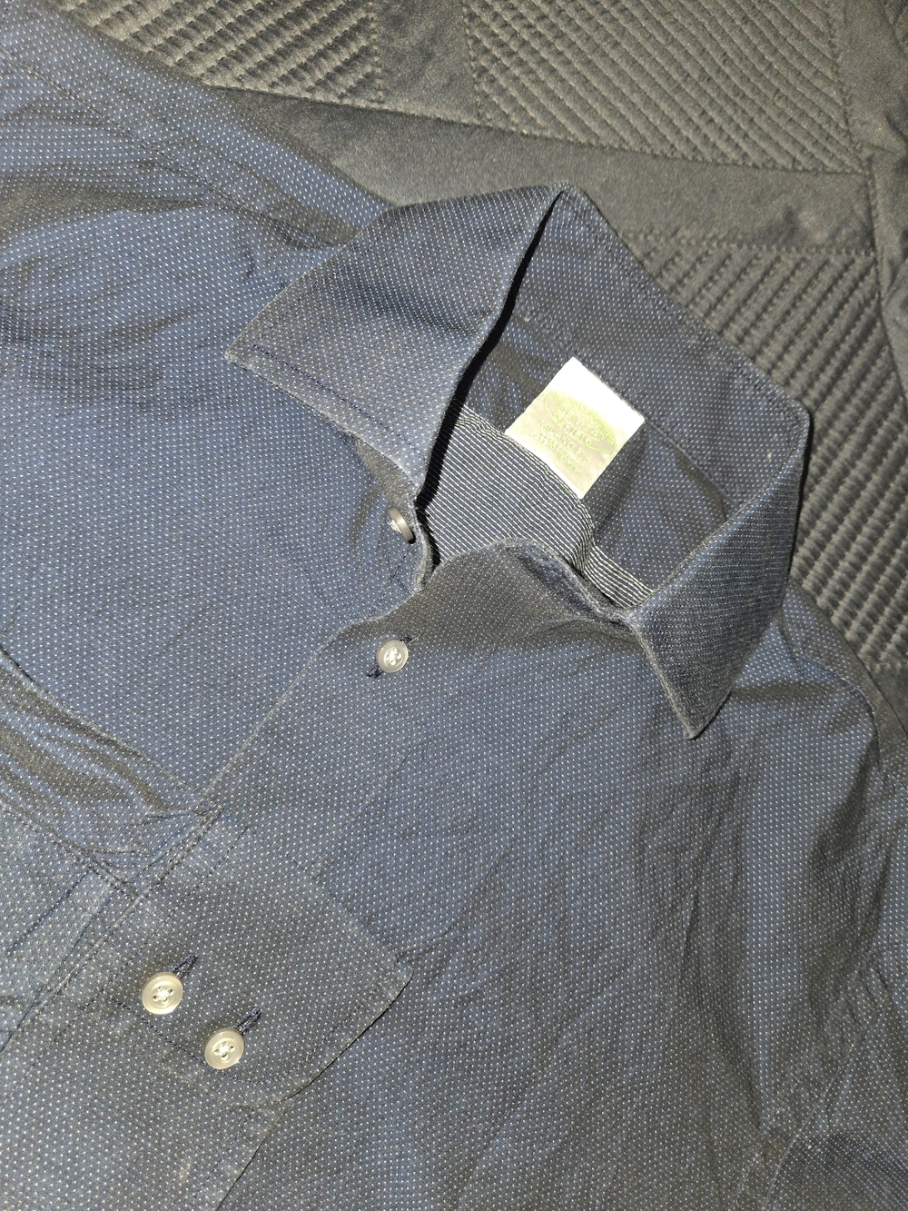 Brooks Brothers Black With White Microdot Button-Down Shirt